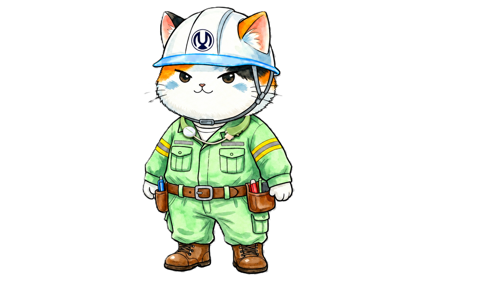 工事ねこの正面姿