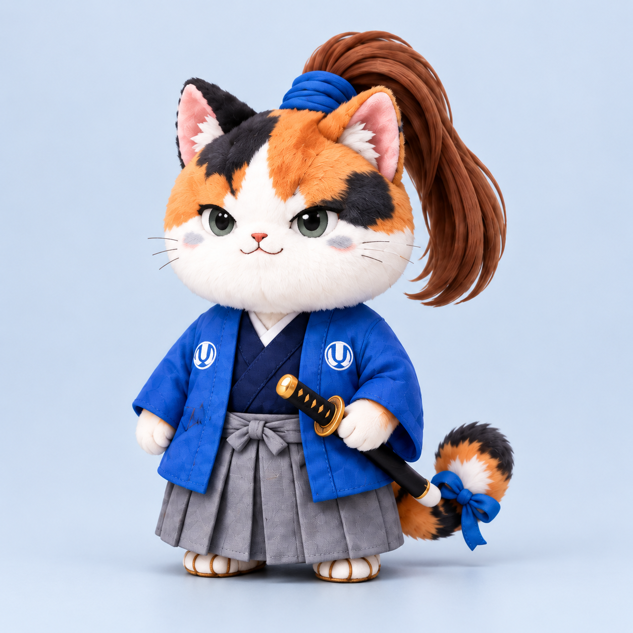武士ねこのぬいぐるみイメージ